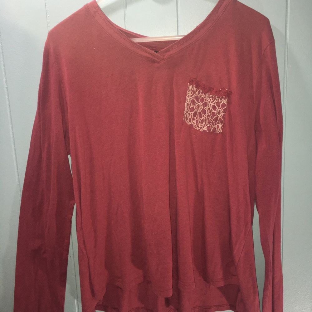 maroon blouse